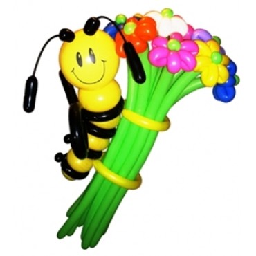 Цветы из шаров "Пчелка на цветах" 21 шт.