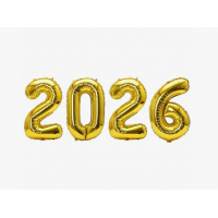 Композиция из фольгированных шаров "2026", , 10135 р., надпись 2026, , Любой повод