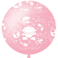 Большой шар с гелием 1 метр "Для новорожденной девочки", , 2490 р., 91 см для девочки, , Новорождённым