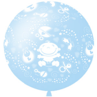 Большой шар с гелием 1 метр "Для новорожденного мальчика", , 2490 р., 91 см для мальчика, , Большие шары