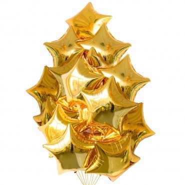 Композиция из шаров с гелием " Золотые звезды"