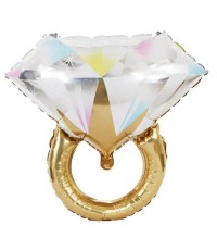 Фольгированный шар "Золотое кольцо с бриллиантом"