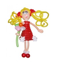 Фигура из шариков "Девочка в карасном платье"
