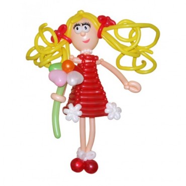 Фигура из шариков "Девочка в карасном платье"
