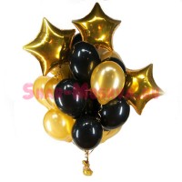 Композиция из шаров "Золото-черная" 30 + 3 шт., , 5290 р., Композиция из шаров "Золото черная", , Фольгированные шары