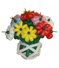 Корзина с цветами из воздушных шариков "Лето"