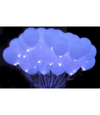 Светящиеся шары с гелием "Белые Vip" (35 см) 25 шт.
